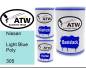 Preview: Nissan, Light Blue Poly, 305: 500ml Lackdose + 500ml Klarlack + 250ml Härter - Set, von ATW Autoteile West.
